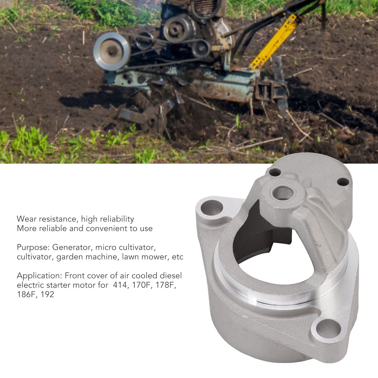 Starter Motor Shell Aluminium Alloy High Reliability Starter Motor Front Cover for 414 170F 178F 186F 192 V1294-YM0512-3111220283211