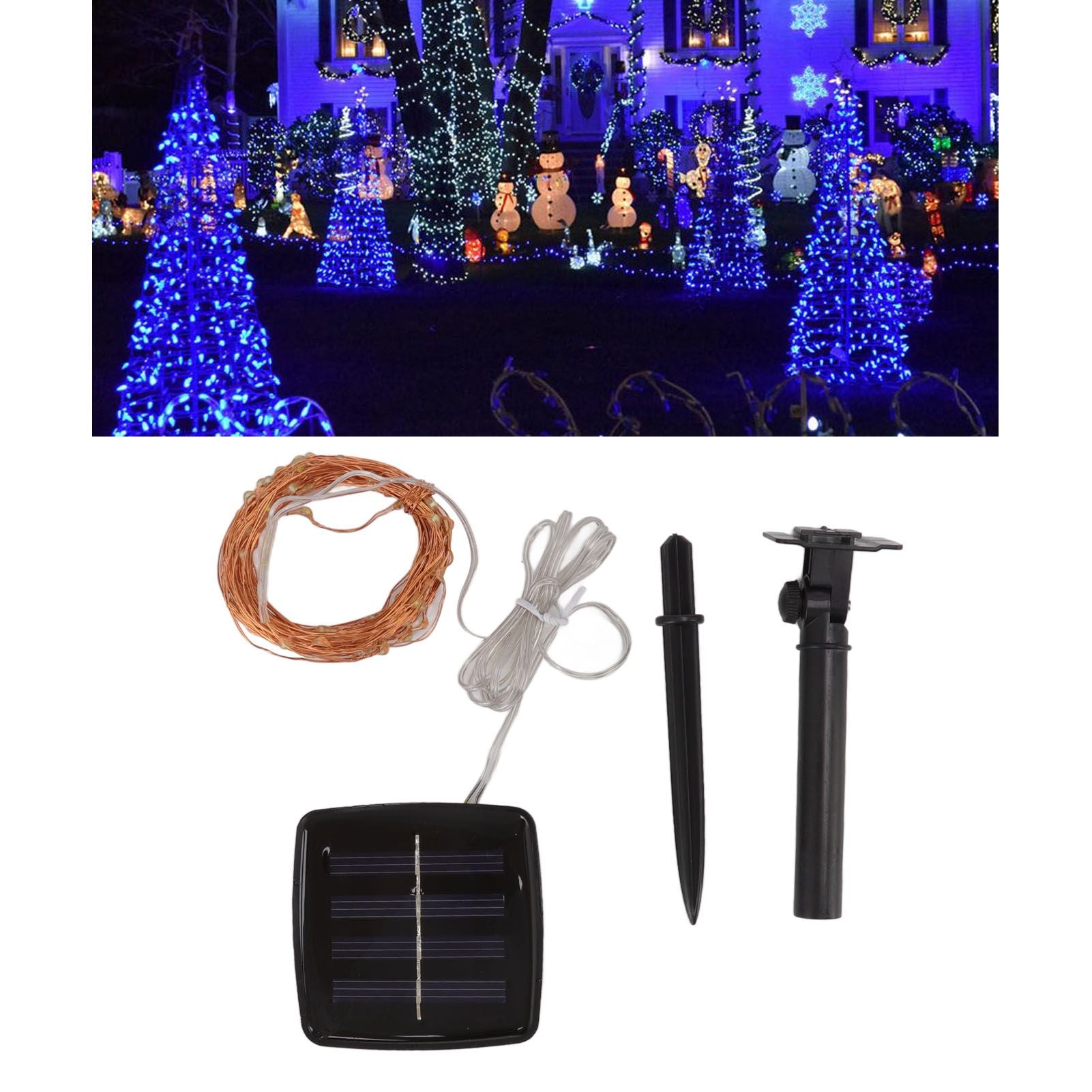 LED Solar String Lights IP44 Waterproof Heatproof Solar Powered Copper Wire Lights for Outdoor Garden Balcony V1294-YM0512-3111220283711