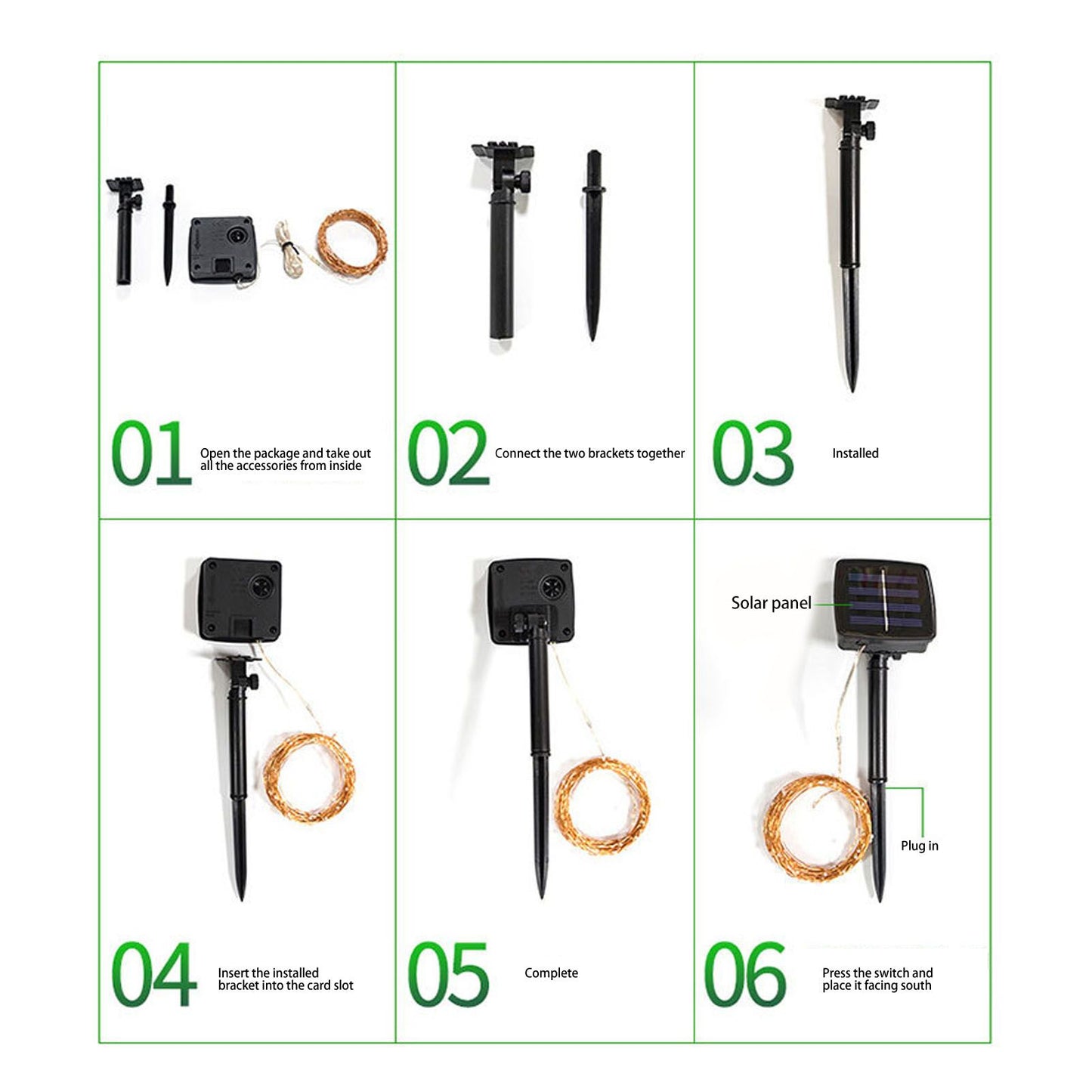 LED Solar String Lights IP44 Waterproof Heatproof Solar Powered Copper Wire Lights for Outdoor Garden Balcony V1294-YM0512-3111220283711