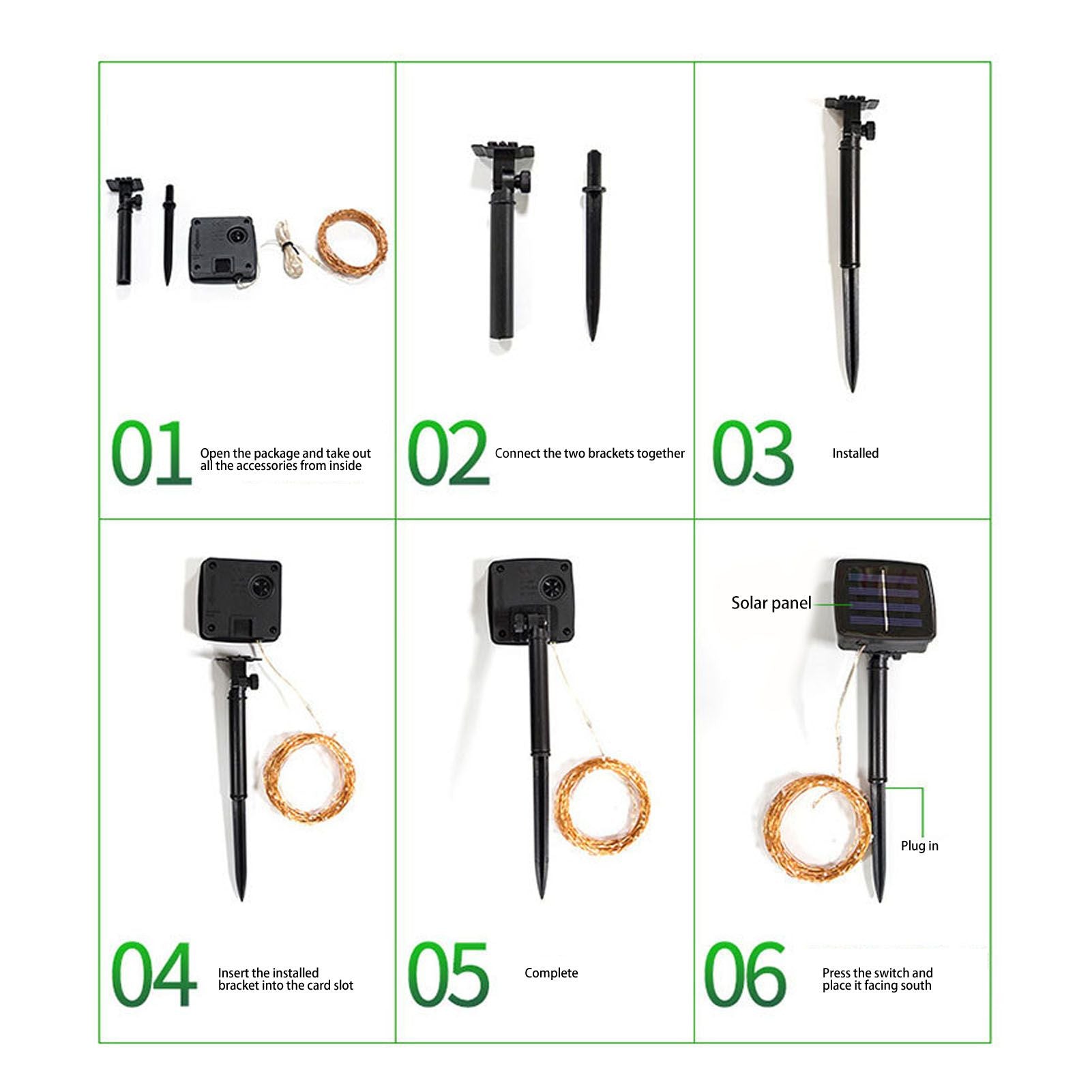 LED Solar String Lights IP44 Waterproof Heatproof Solar Powered Copper Wire Lights for Outdoor Garden Balcony V1294-YM0512-3111220283711