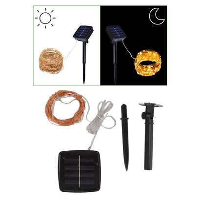 LED Solar String Lights IP44 Waterproof Heatproof Solar Powered Copper Wire Lights for Outdoor Garden Balcony V1294-YM0512-3111220283711