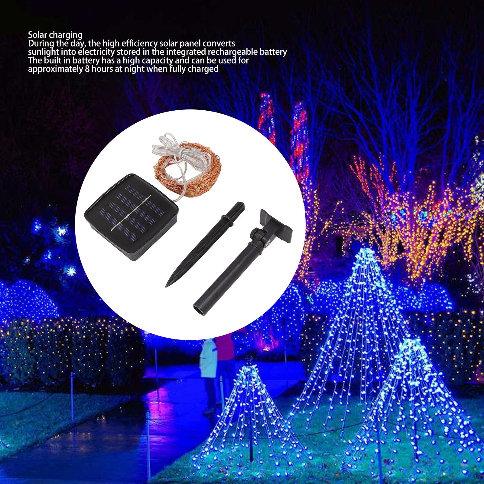 LED Solar String Lights IP44 Waterproof Heatproof Solar Powered Copper Wire Lights for Outdoor Garden Balcony V1294-YM0512-3111220283711