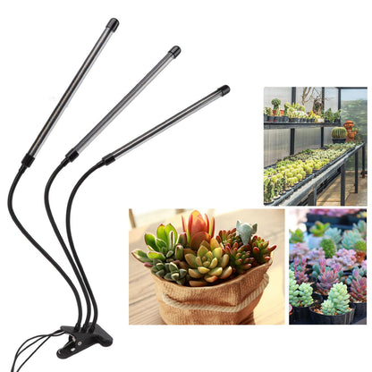 3 Head Clip Plant Light Full Spectrum Red White Warm Light 10 Level Dimmable USB LED Plant Growing Lamp with V1294-YM0512-3111220285211