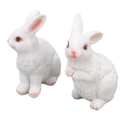 One Pair Garden Statues Rabbit Synthetic Resin Outdoor Craft Sculpture for Home Patio V1294-YM0512-3111220285611