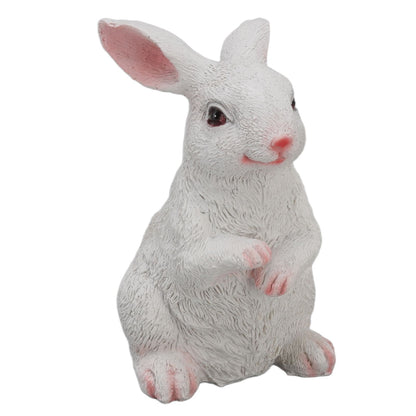 1 Pair Bunny Rabbit Ornaments Decorations Resin Art Craft Animal Model Sculpture Statue Figurine for Balcony V1294-YM0512-3111220285911