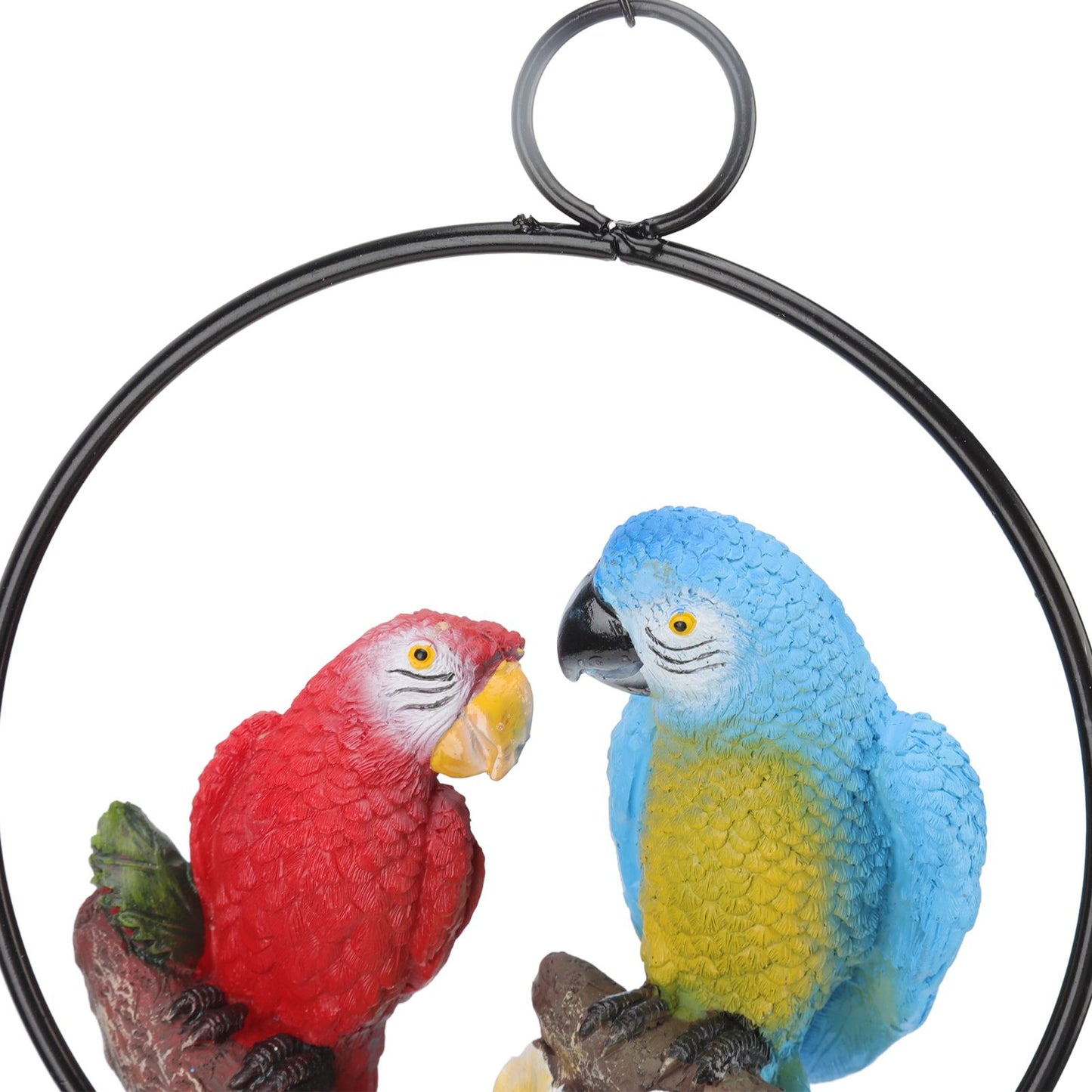 Garden Iron Ring Parrot Pendant Resin Bird Model Crafts Courtyard Balcony Decorations Small Red Blue Macaw V1294-YM0512-3111220286711