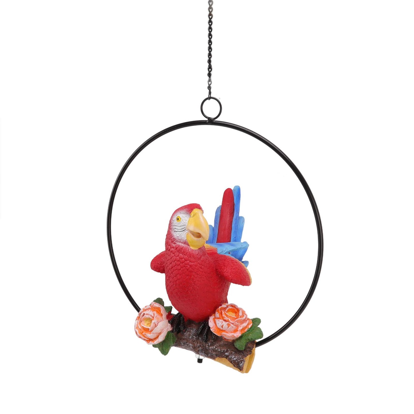 Hanging Iron Ring Parrots Resin Waterproof Exquisite Garden Hanging Parrot Statue Decor for Courtyard Balcony V1294-YM0512-3111220286911