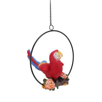 Hanging Iron Ring Parrots Resin Waterproof Exquisite Garden Hanging Parrot Statue Decor for Courtyard Balcony V1294-YM0512-3111220286911