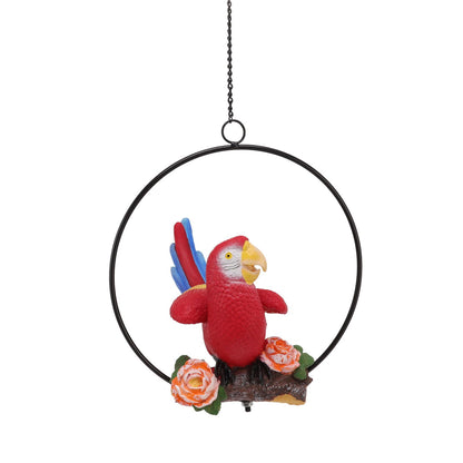 Hanging Iron Ring Parrots Resin Waterproof Exquisite Garden Hanging Parrot Statue Decor for Courtyard Balcony V1294-YM0512-3111220286911