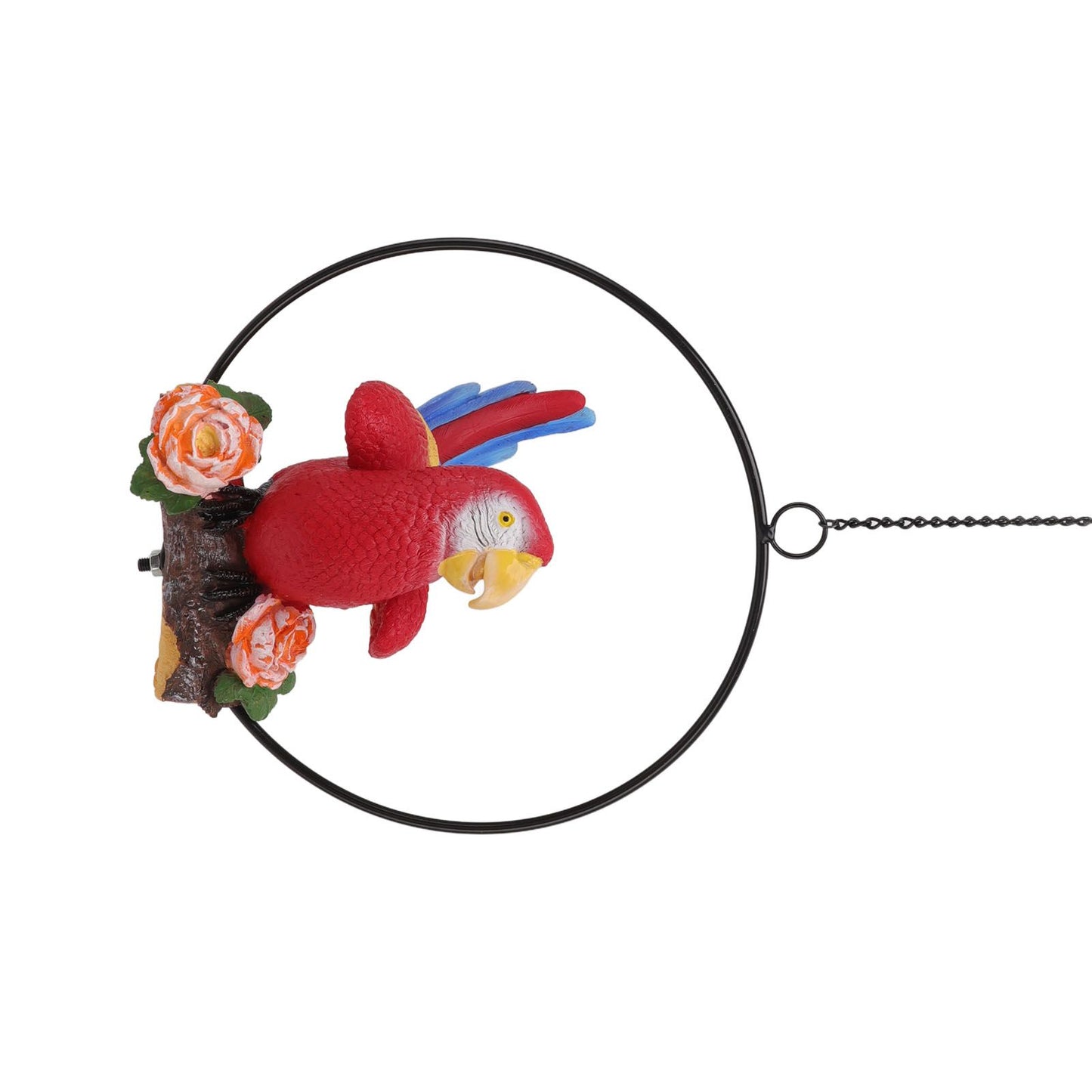 Hanging Iron Ring Parrots Resin Waterproof Exquisite Garden Hanging Parrot Statue Decor for Courtyard Balcony V1294-YM0512-3111220286911