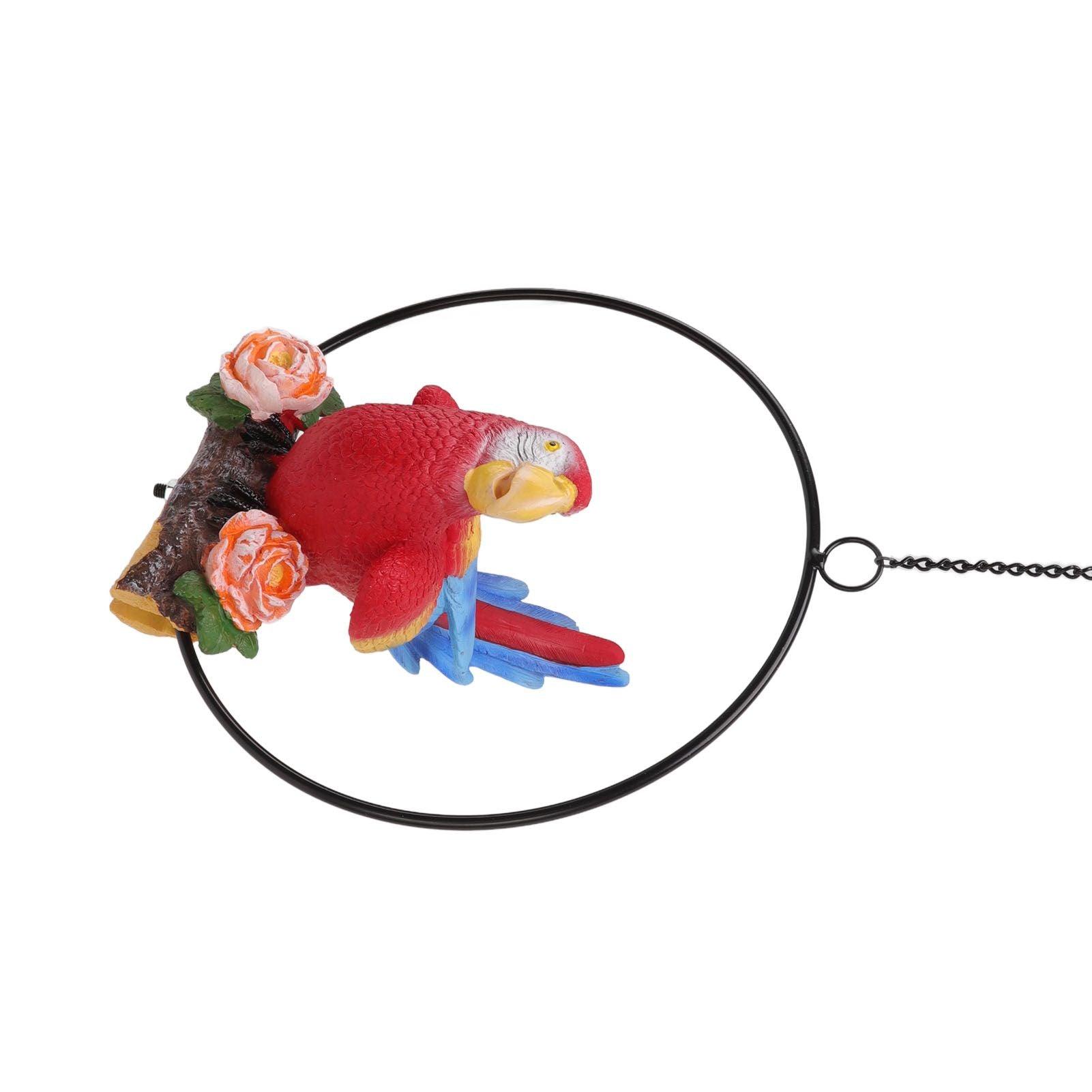Hanging Iron Ring Parrots Resin Waterproof Exquisite Garden Hanging Parrot Statue Decor for Courtyard Balcony V1294-YM0512-3111220286911