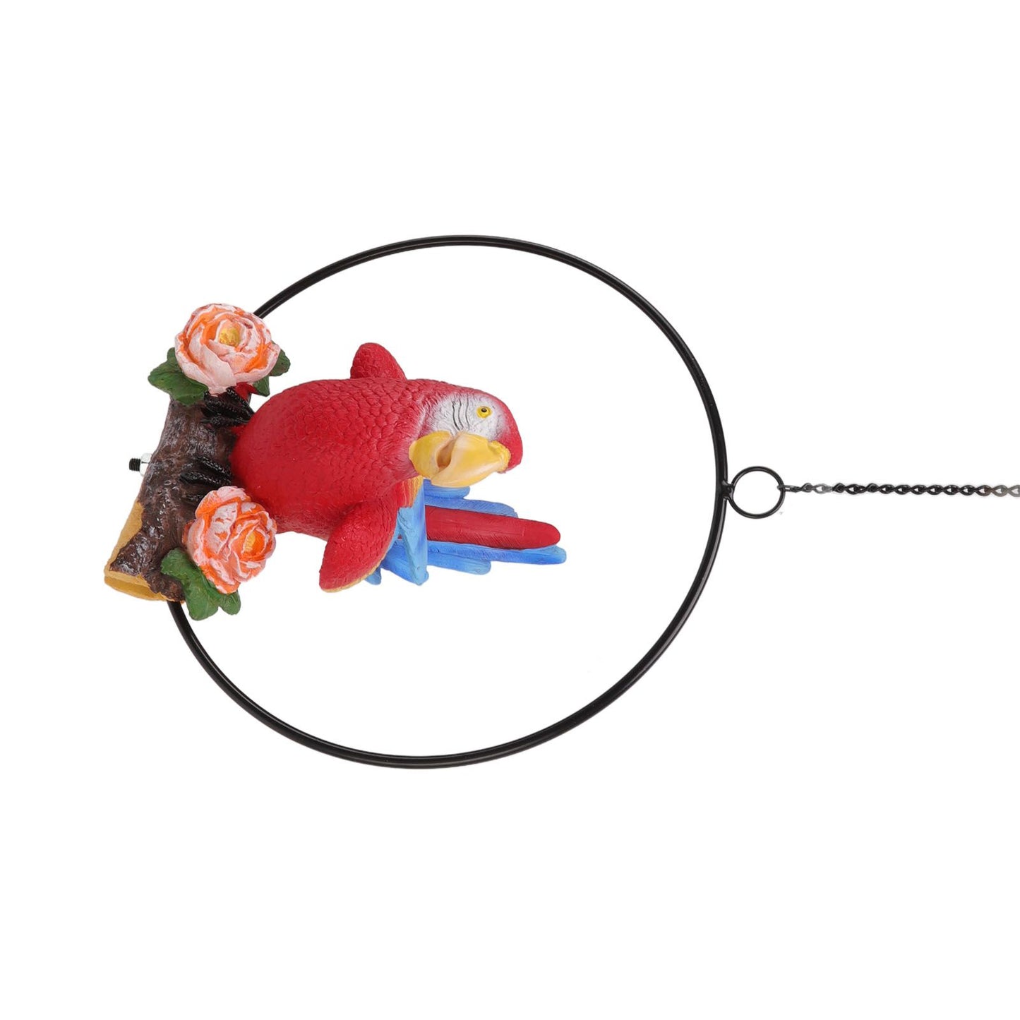 Hanging Iron Ring Parrots Resin Waterproof Exquisite Garden Hanging Parrot Statue Decor for Courtyard Balcony V1294-YM0512-3111220286911