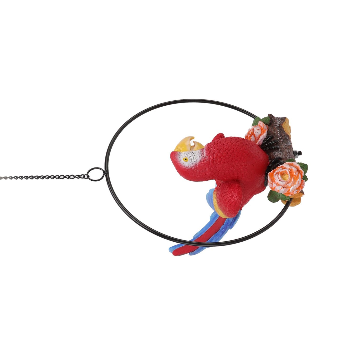 Hanging Iron Ring Parrots Resin Waterproof Exquisite Garden Hanging Parrot Statue Decor for Courtyard Balcony V1294-YM0512-3111220286911