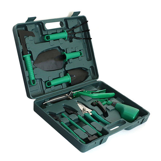 Potted Plant Pruning Shovel Kit Garden Planting Weeding Set Bonsai Trimming Garden Tools Green 10 PCS V1294-YM0512-3111220287911