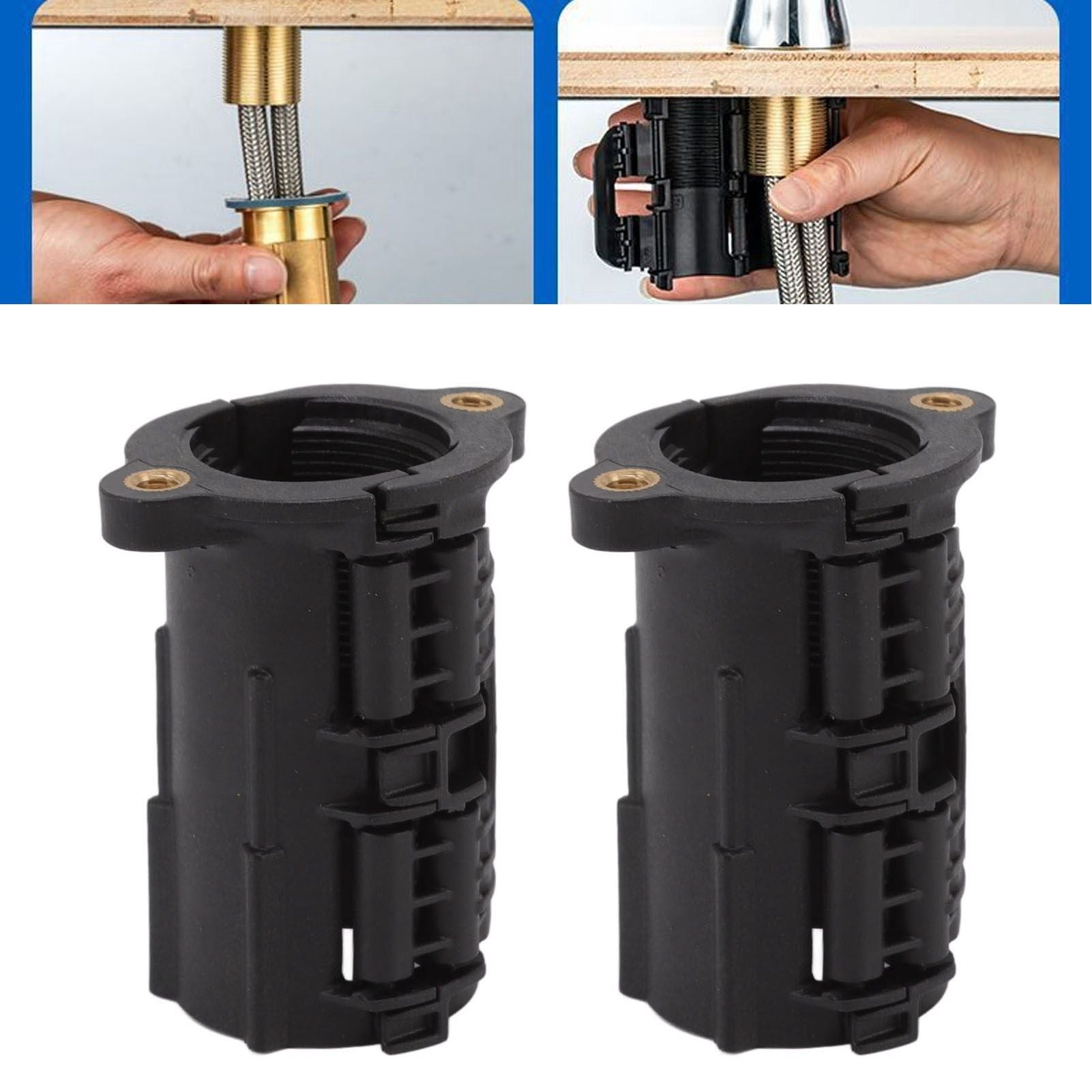 2 Sets Faucet Anti Loose Nut Fastener Quick Release Assembly Nut Fixed Base Kitchen Basin Tap Accessory V1294-YM0512-3111220288311