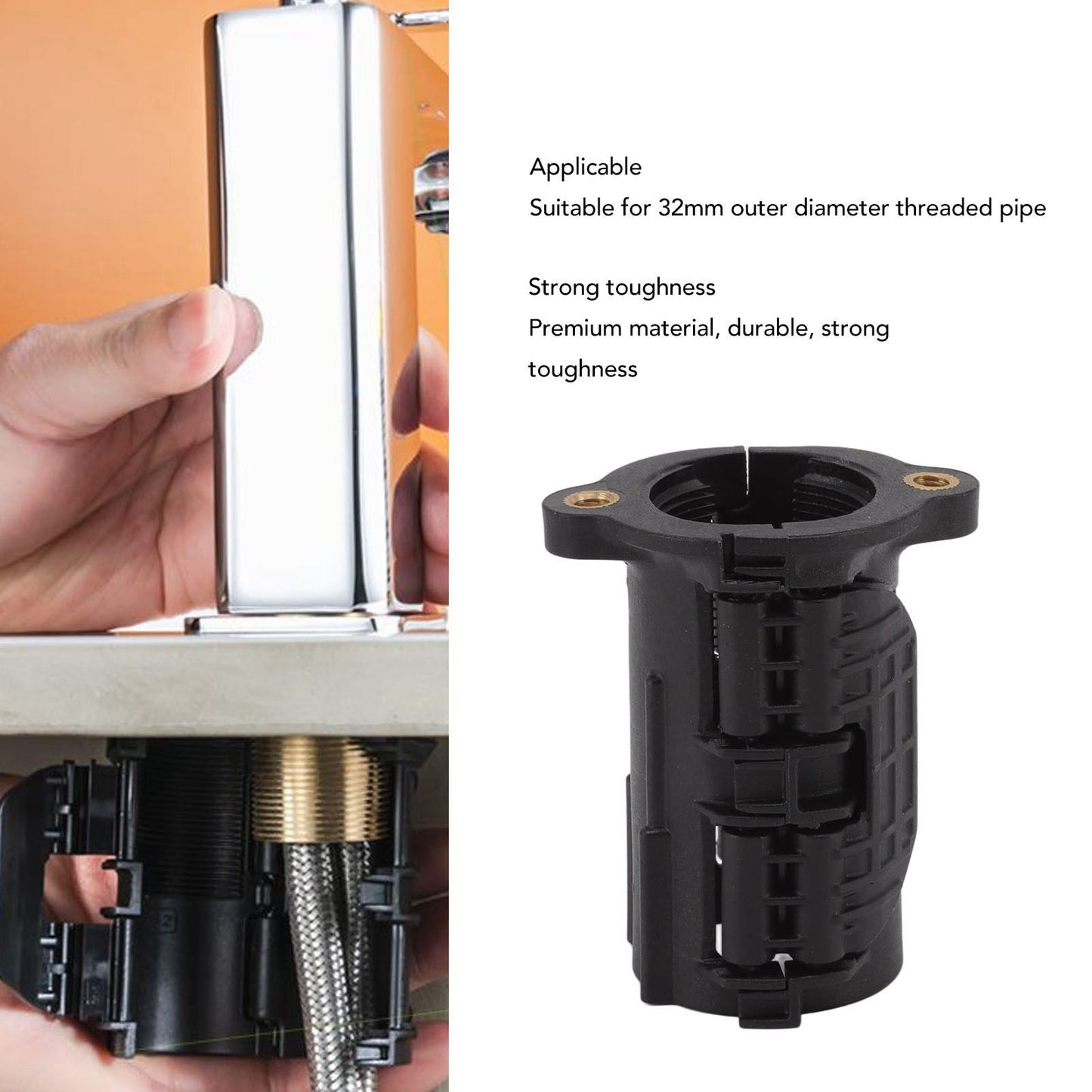 2 Sets Faucet Anti Loose Nut Fastener Quick Release Assembly Nut Fixed Base Kitchen Basin Tap Accessory V1294-YM0512-3111220288311
