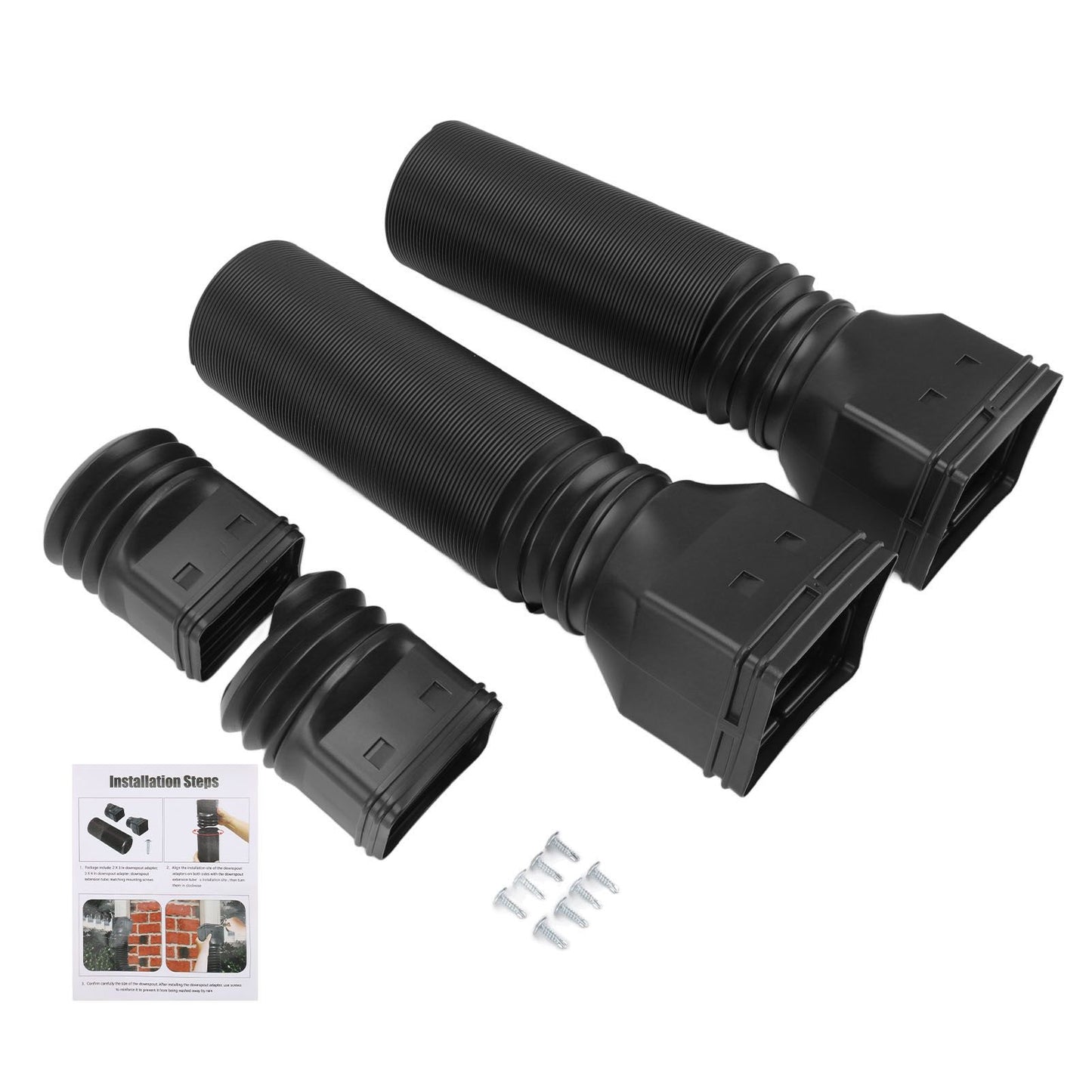 Rain Gutter Downspout Extensions Flexible Universal Drain Downspout Extender Drainage Connector Extendable V1294-YM0512-3111220289511