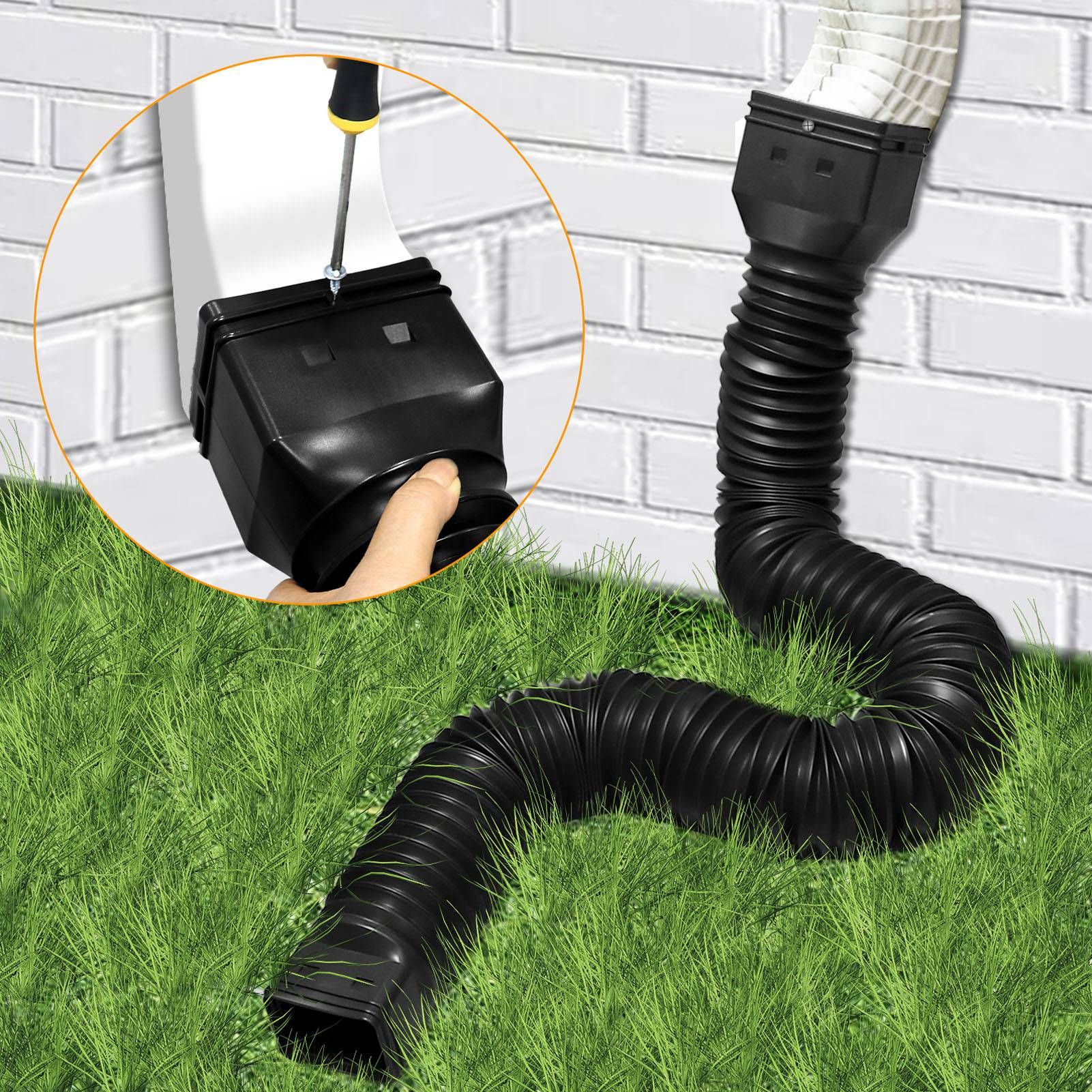 Rain Gutter Downspout Extensions Flexible Universal Drain Downspout Extender Drainage Connector Extendable V1294-YM0512-3111220289511