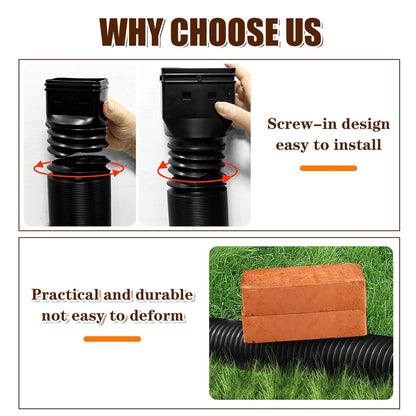 Rain Gutter Downspout Extensions Flexible Universal Drain Downspout Extender Drainage Connector Extendable V1294-YM0512-3111220289511