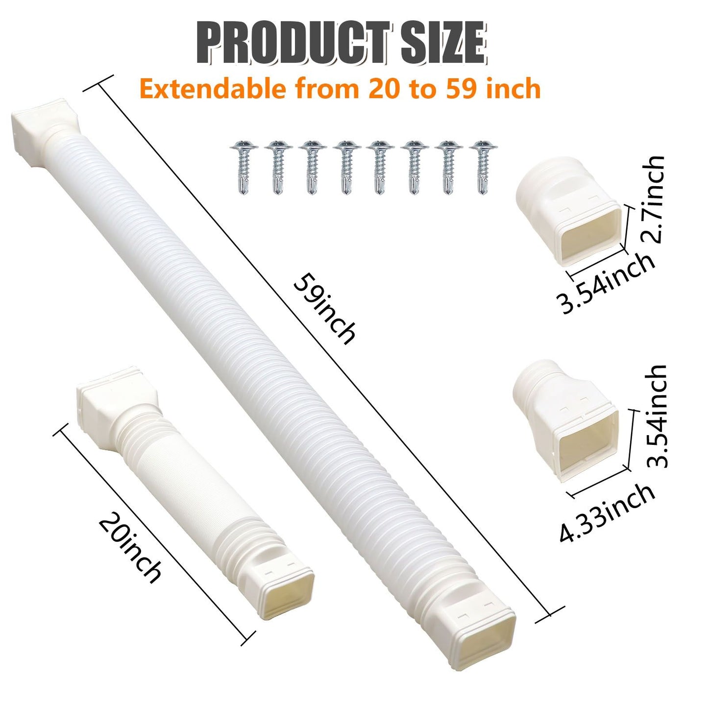Rain Gutter Downspout Extensions Flexible Universal Drain Downspout Extender Drainage Connector Extendable V1294-YM0512-3111220289512