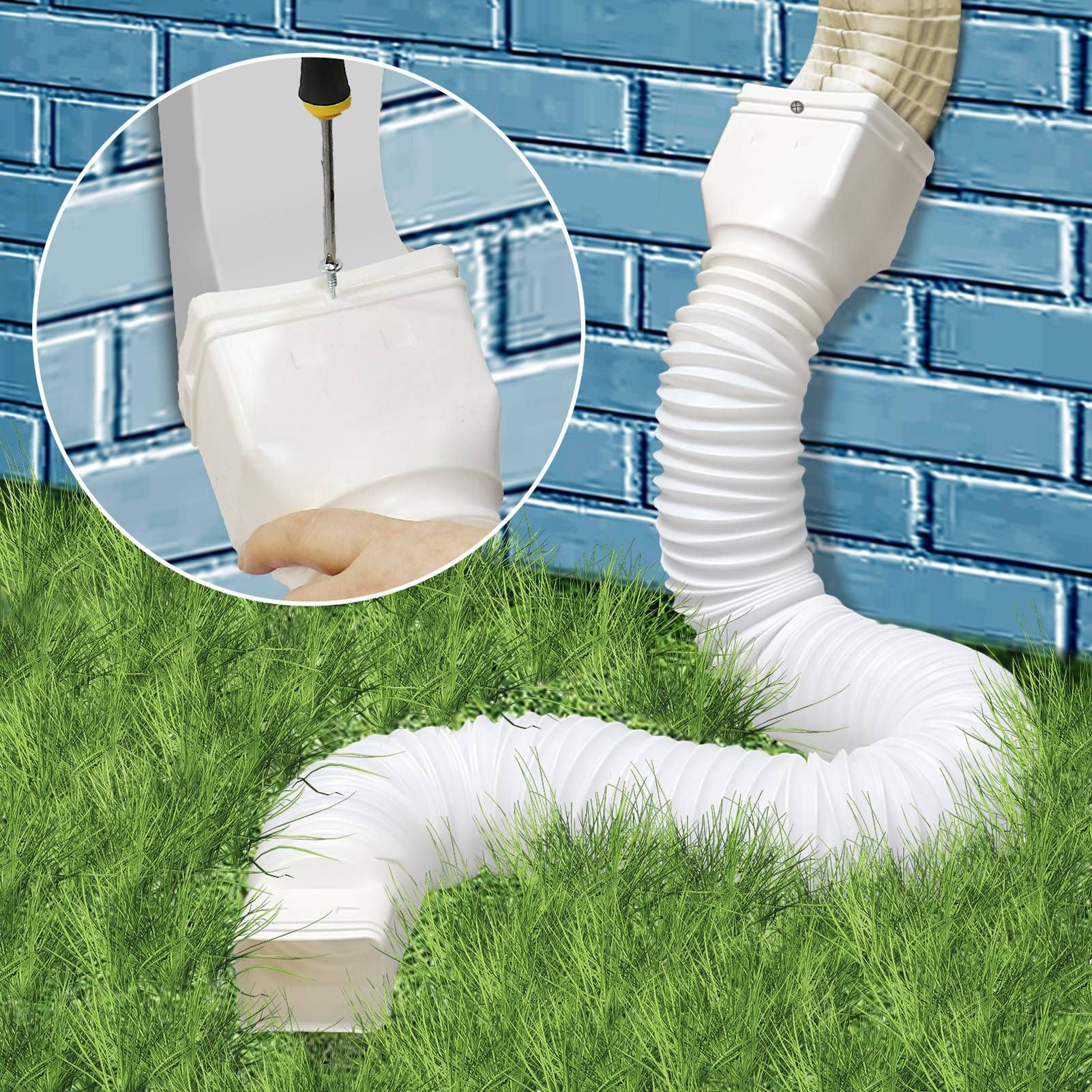 Rain Gutter Downspout Extensions Flexible Universal Drain Downspout Extender Drainage Connector Extendable V1294-YM0512-3111220289512