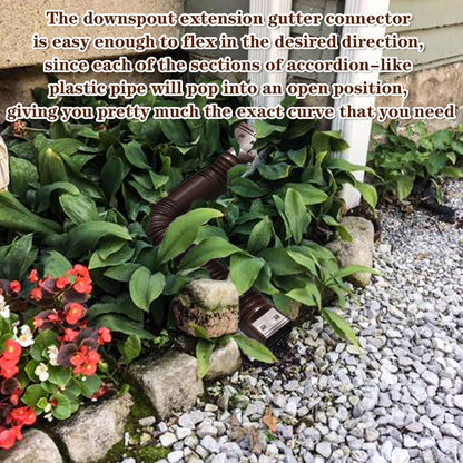 Rain Gutter Downspout Extensions Flexible Universal Drain Downspout Extender Drainage Connector Extendable V1294-YM0512-3111220289513