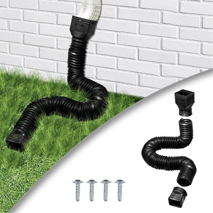 Downspout Extender Retractable Rain Gutter Drainage Pipe Down Spout Drain Extensions Black V1294-YM0512-3111220289711