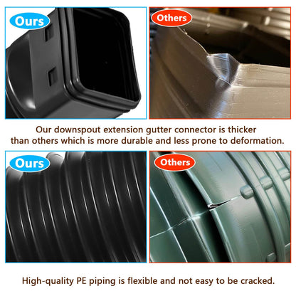 Downspout Extender Retractable Rain Gutter Drainage Pipe Down Spout Drain Extensions Black V1294-YM0512-3111220289711