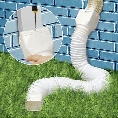 Downspout Extender Retractable Rain Gutter Drainage Pipe Down Spout Drain Extensions White V1294-YM0512-3111220289712