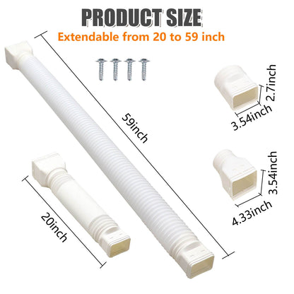 Downspout Extender Retractable Rain Gutter Drainage Pipe Down Spout Drain Extensions White V1294-YM0512-3111220289712