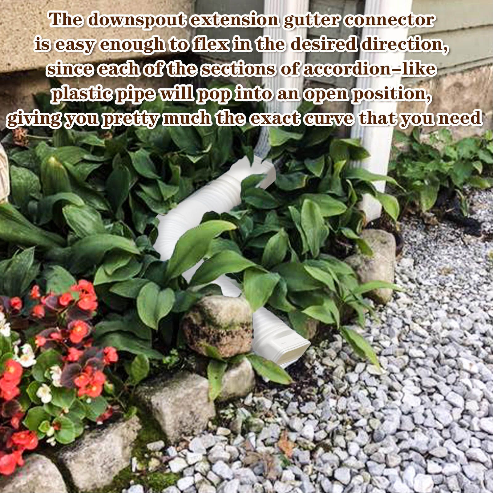Downspout Extender Retractable Rain Gutter Drainage Pipe Down Spout Drain Extensions White V1294-YM0512-3111220289712