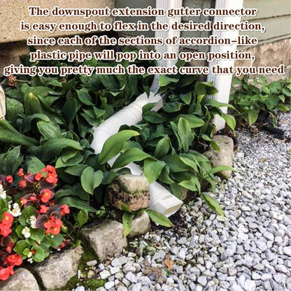 Downspout Extender Retractable Rain Gutter Drainage Pipe Down Spout Drain Extensions White V1294-YM0512-3111220289712