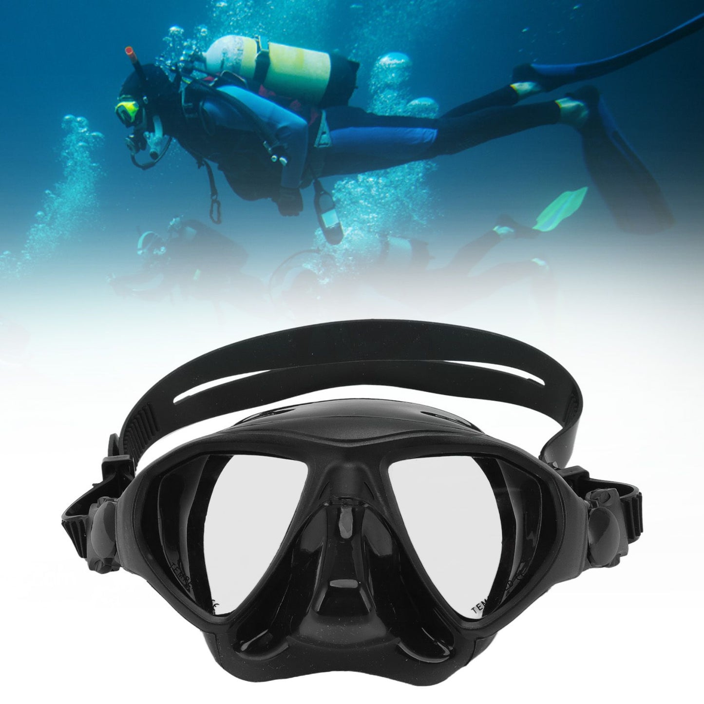 Diving Face Goggles Cover No Leakage Wide View Safe Tempered Glass Snorkeling Goggles V1294-YM0512-3111220289911