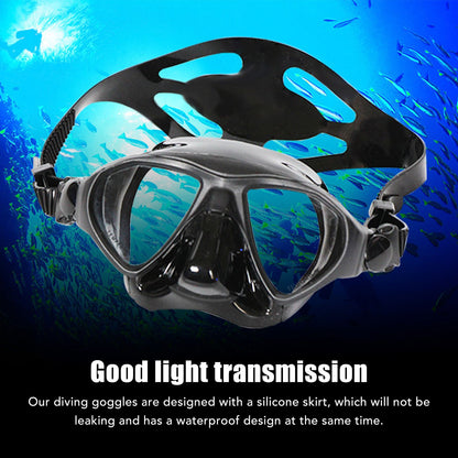 Diving Face Goggles Cover No Leakage Wide View Safe Tempered Glass Snorkeling Goggles V1294-YM0512-3111220289911