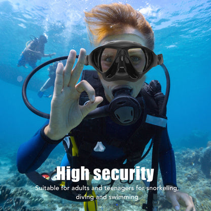Diving Face Goggles Cover No Leakage Wide View Safe Tempered Glass Snorkeling Goggles V1294-YM0512-3111220289911