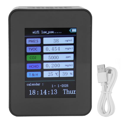 Indoor Air Quality Monitor for TUYA WiFi Smart PM2.5 Formaldehyde Testing 7 in 1 Calendar Time Function Air V1294-YM0512-3111220291511
