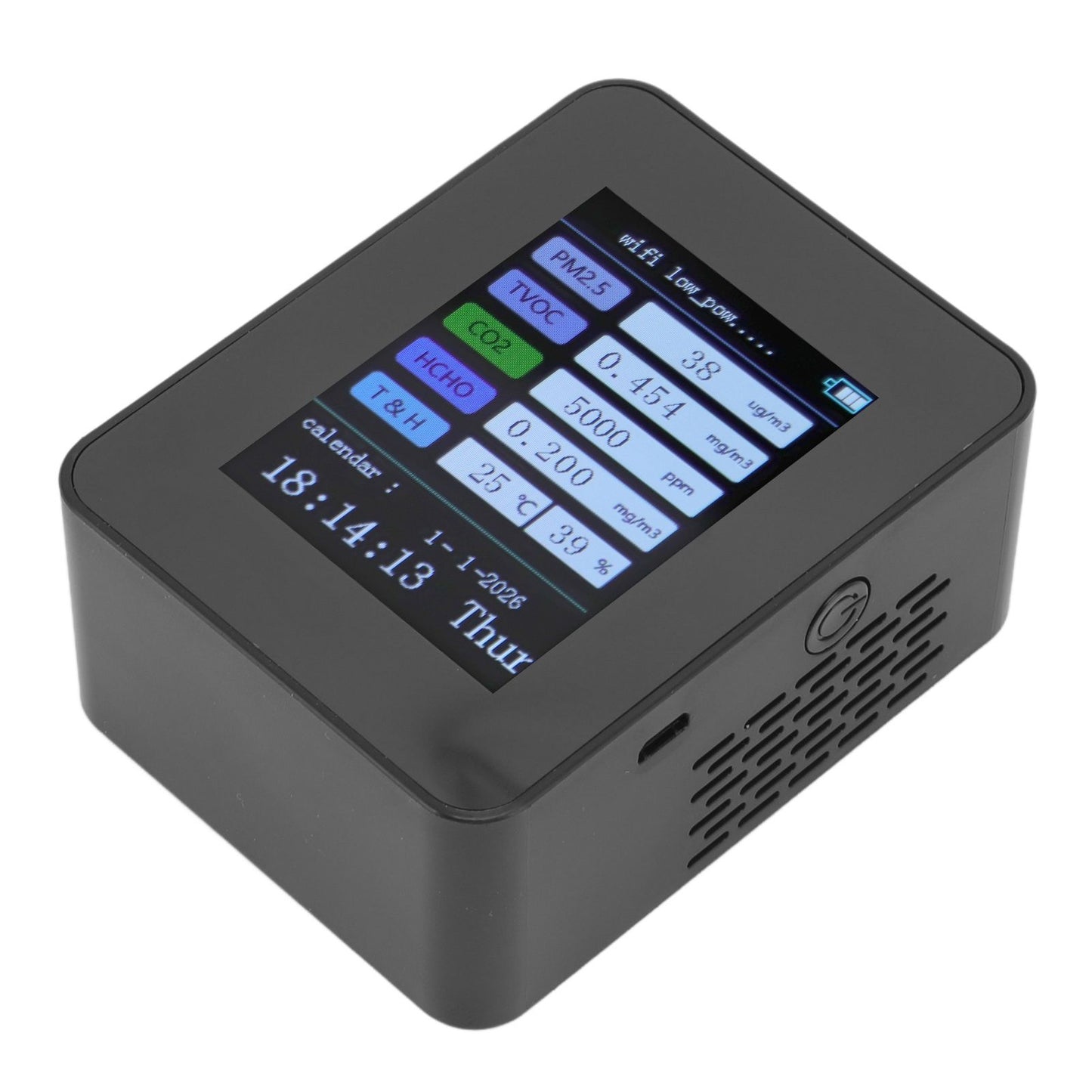Indoor Air Quality Monitor for TUYA WiFi Smart PM2.5 Formaldehyde Testing 7 in 1 Calendar Time Function Air V1294-YM0512-3111220291511