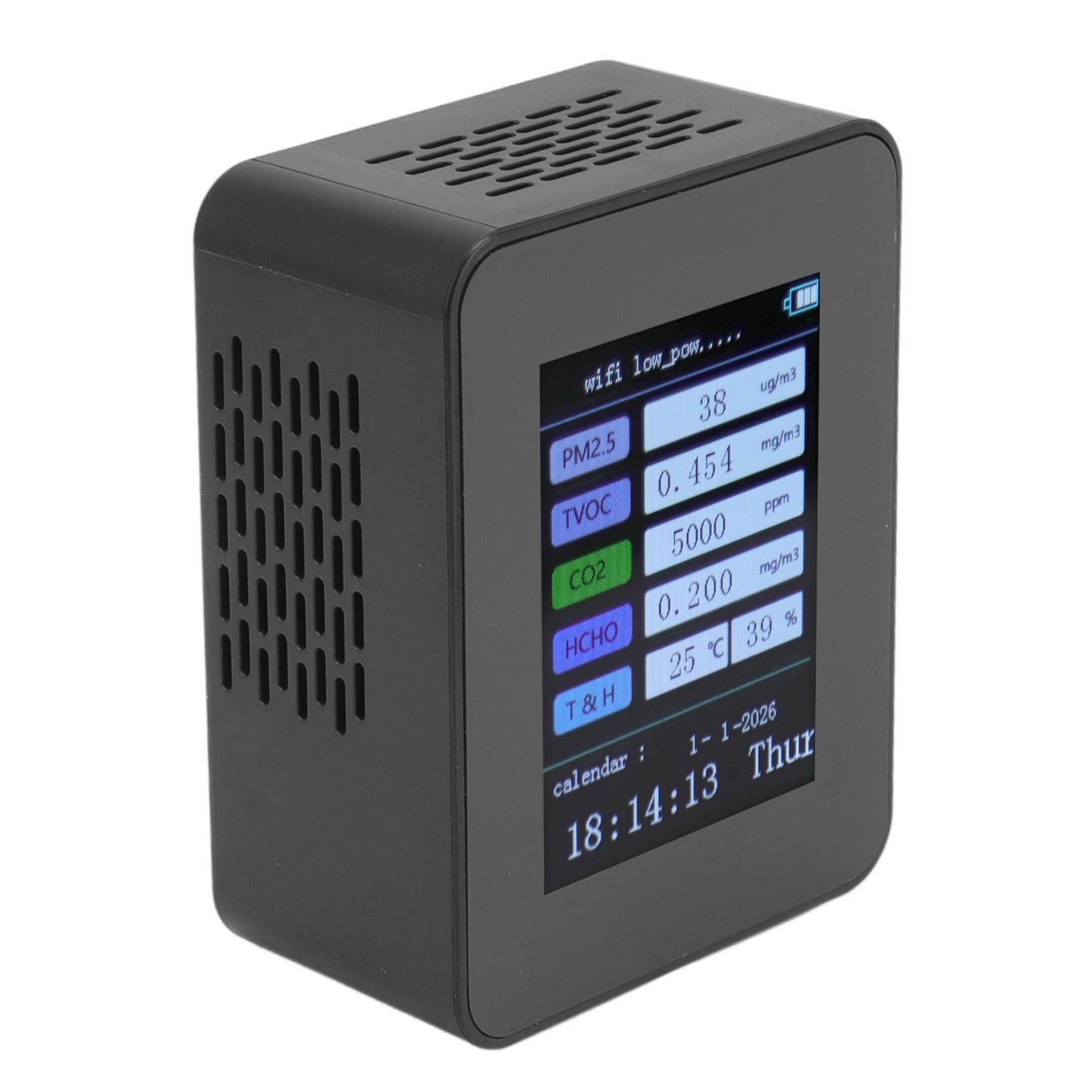 Indoor Air Quality Monitor for TUYA WiFi Smart PM2.5 Formaldehyde Testing 7 in 1 Calendar Time Function Air V1294-YM0512-3111220291511