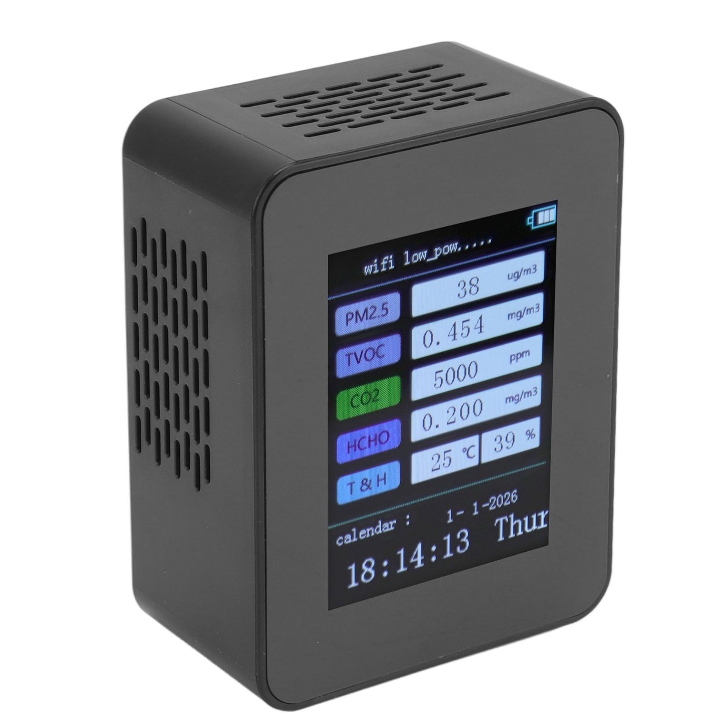 Indoor Air Quality Monitor for TUYA WiFi Smart PM2.5 Formaldehyde Testing 7 in 1 Calendar Time Function Air V1294-YM0512-3111220291511