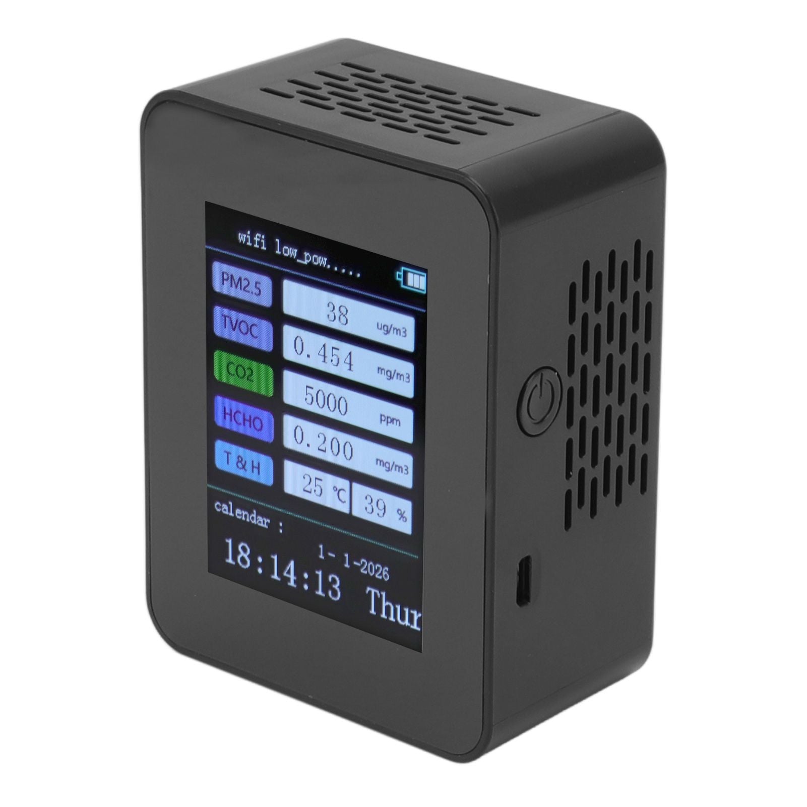 Indoor Air Quality Monitor for TUYA WiFi Smart PM2.5 Formaldehyde Testing 7 in 1 Calendar Time Function Air V1294-YM0512-3111220291511