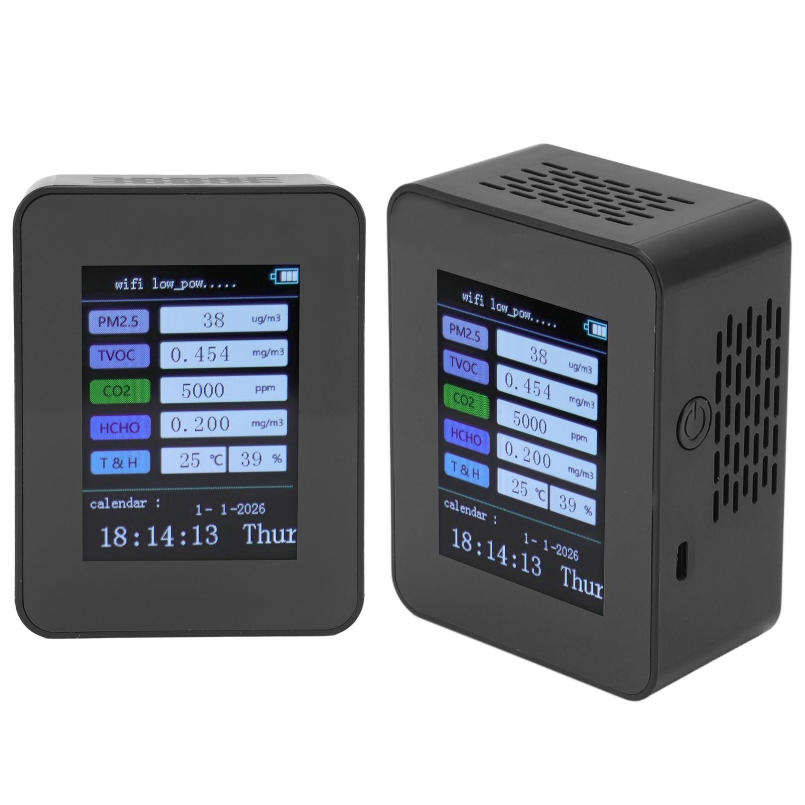 Indoor Air Quality Monitor for TUYA WiFi Smart PM2.5 Formaldehyde Testing 7 in 1 Calendar Time Function Air V1294-YM0512-3111220291511