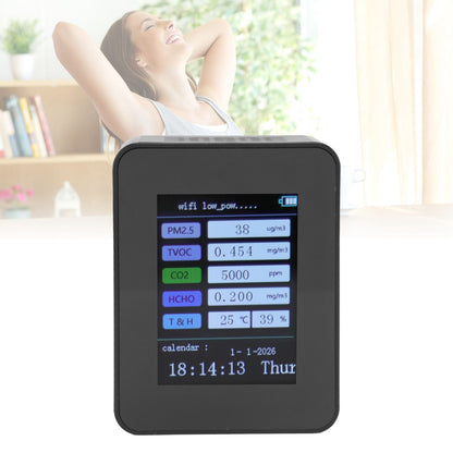 Indoor Air Quality Monitor for TUYA WiFi Smart PM2.5 Formaldehyde Testing 7 in 1 Calendar Time Function Air V1294-YM0512-3111220291511