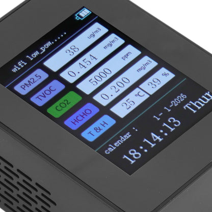 Indoor Air Quality Monitor for TUYA WiFi Smart PM2.5 Formaldehyde Testing 7 in 1 Calendar Time Function Air V1294-YM0512-3111220291511