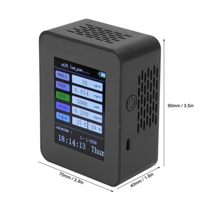 Indoor Air Quality Monitor for TUYA WiFi Smart PM2.5 Formaldehyde Testing 7 in 1 Calendar Time Function Air V1294-YM0512-3111220291511