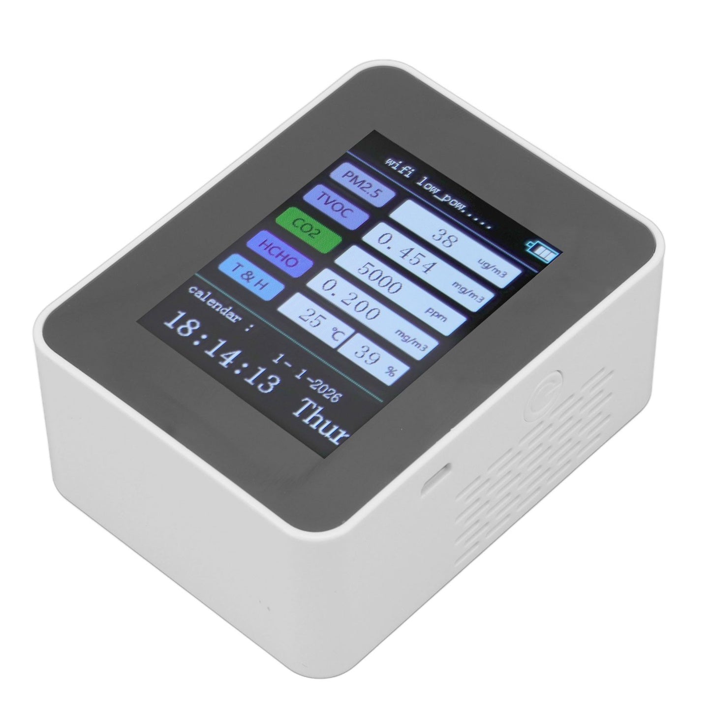 Indoor Air Quality Monitor for TUYA WiFi Smart PM2.5 Formaldehyde Testing 7 in 1 Calendar Time Function Air V1294-YM0512-3111220291512