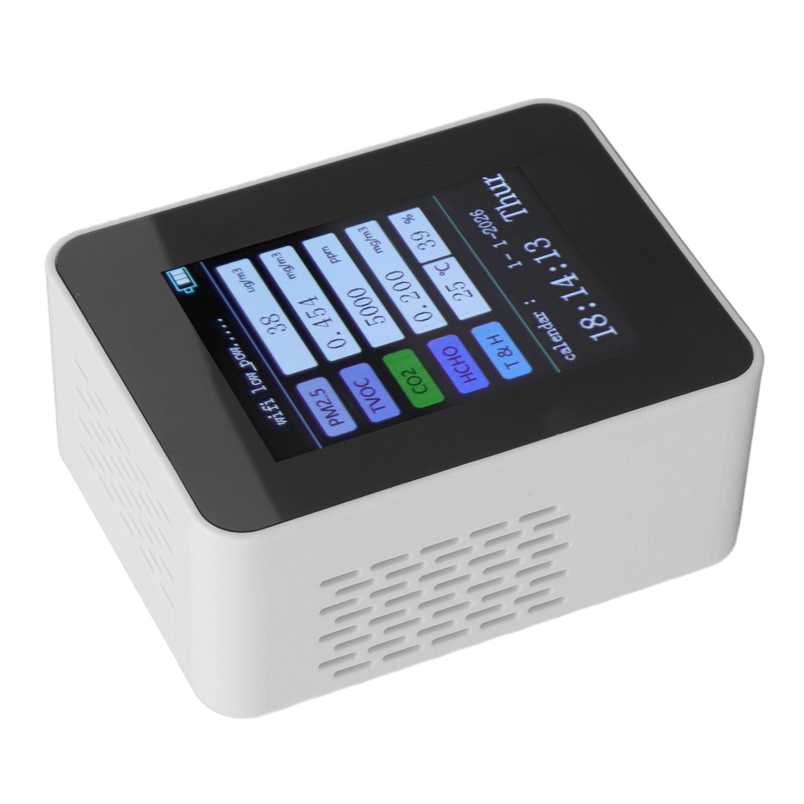 Indoor Air Quality Monitor for TUYA WiFi Smart PM2.5 Formaldehyde Testing 7 in 1 Calendar Time Function Air V1294-YM0512-3111220291512