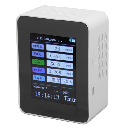 Indoor Air Quality Monitor for TUYA WiFi Smart PM2.5 Formaldehyde Testing 7 in 1 Calendar Time Function Air V1294-YM0512-3111220291512
