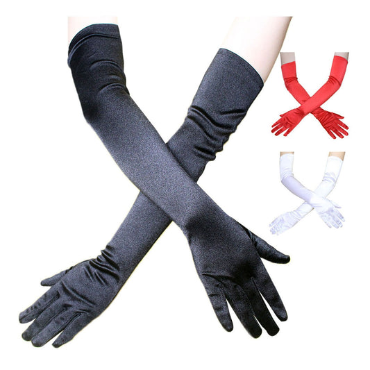 Long Satin Gloves Fashionable Stretch Long Evening Opera Satin Gloves for Wedding Performance Party V1294-YM0512-3111220292511