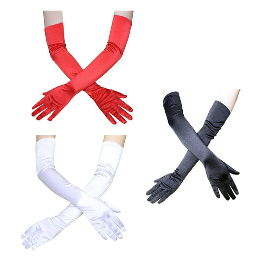 Long Satin Gloves Fashionable Stretch Long Evening Opera Satin Gloves for Wedding Performance Party V1294-YM0512-3111220292511