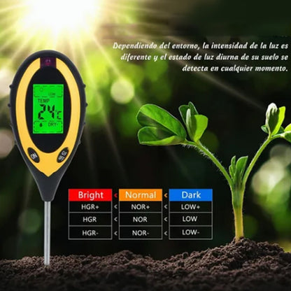 4 In 1 Soil Meter Temperature Sunlight Moisture PH Soil Tester for Family Orchard Agriculture Rice Vegetable V1294-YM0512-3111220293411